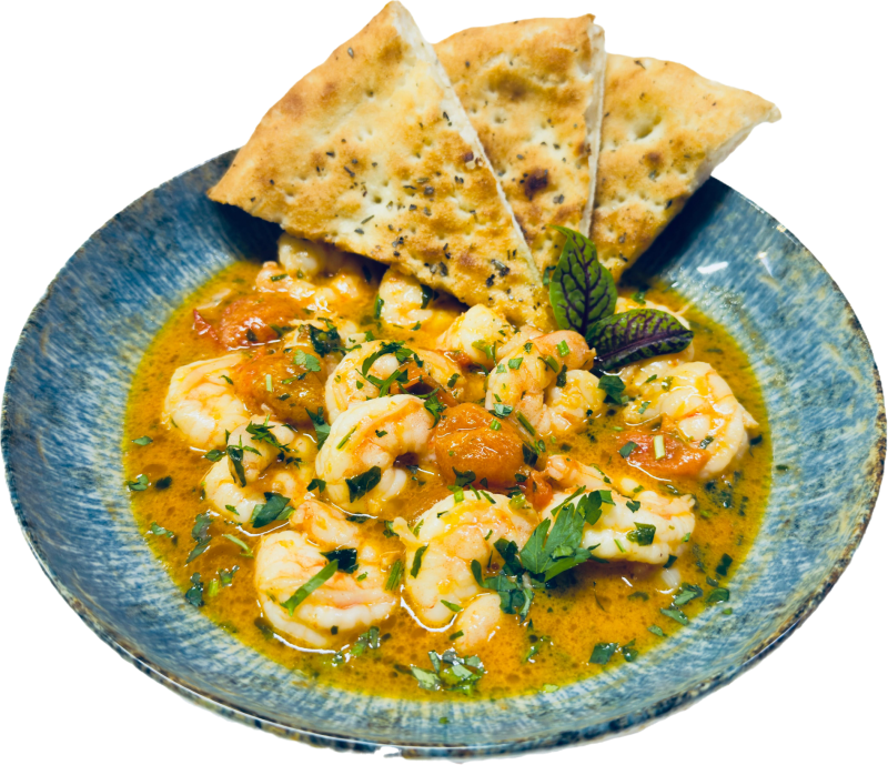 Creveti in sos de vin / Shrimp in wine sauce